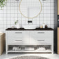 JUNG Vida Waschtischplatte Dunkelbraun 160x40x(2-4)cm Massivholz