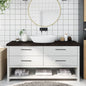 JUNG Vida Waschtischplatte Dunkelbraun 160x50x(2-6)cm Massivholz