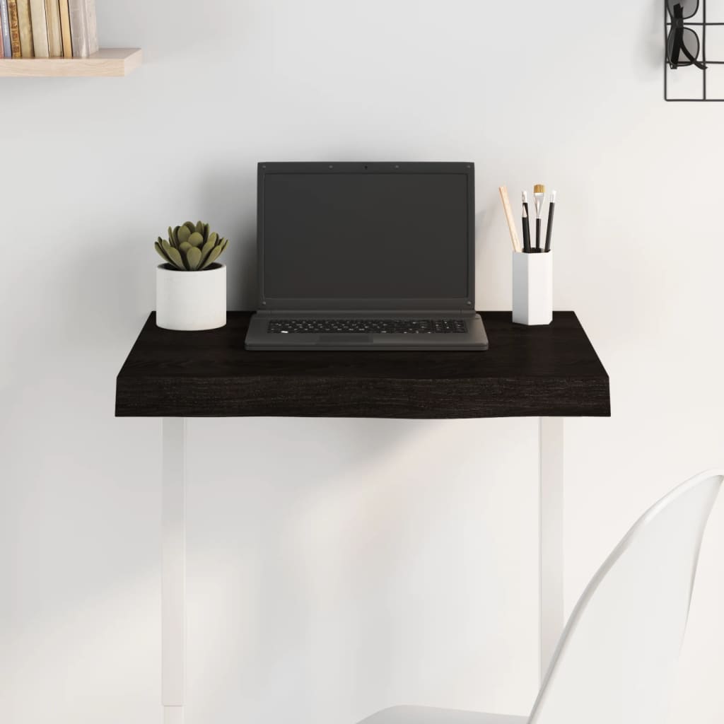 JUNG Vida Tischplatte Dunkelbraun 60x40x(2-6)cm Massivholz Eiche