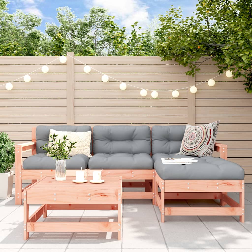 JUNG Vida 5-tlg. Garten-Lounge-Set mit Kissen Massivholz Douglasie
