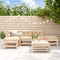 JUNG Vida 6-tlg. Garten-Lounge-Set mit Kissen Massivholz