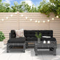 JUNG Vida 5-tlg. Garten-Lounge-Set mit Kissen Grau Massivholz