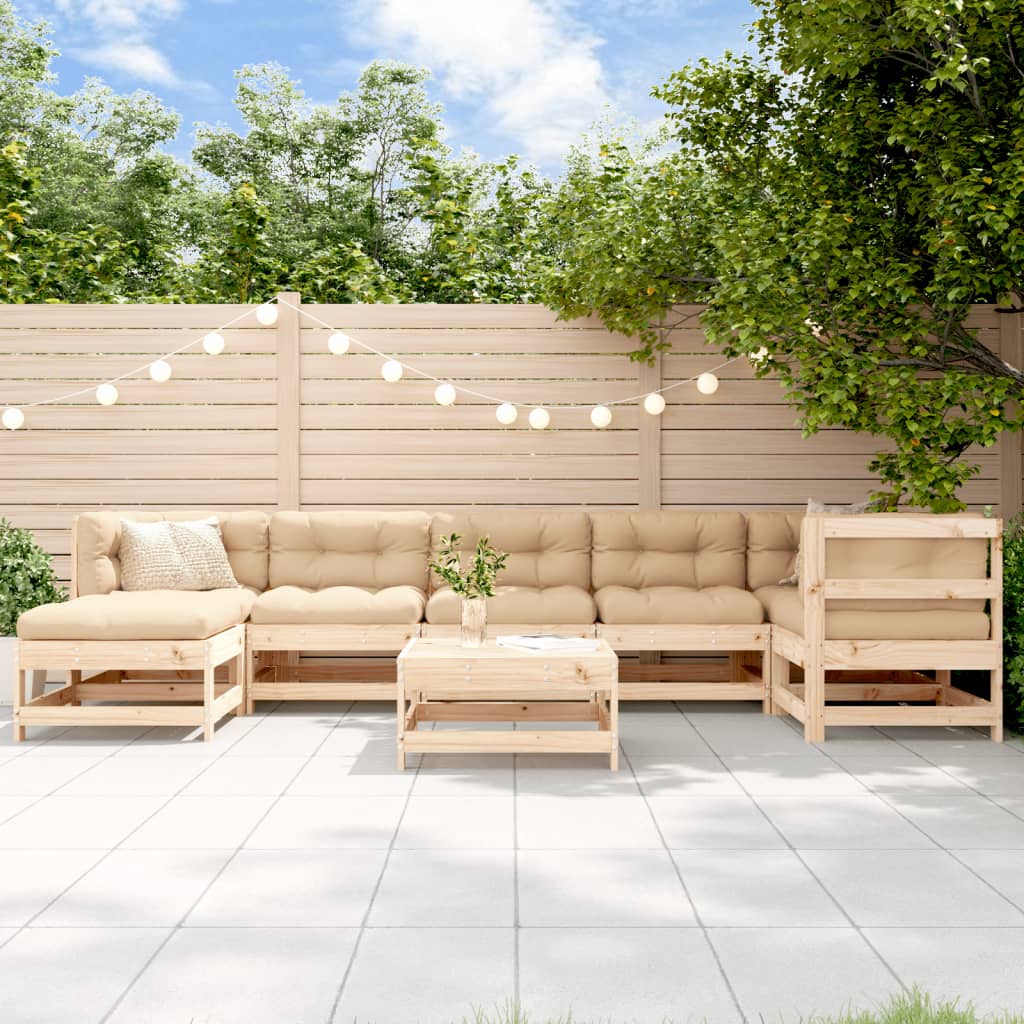 JUNG Vida 8-tlg. Garten-Lounge-Set Massivholz Kiefer