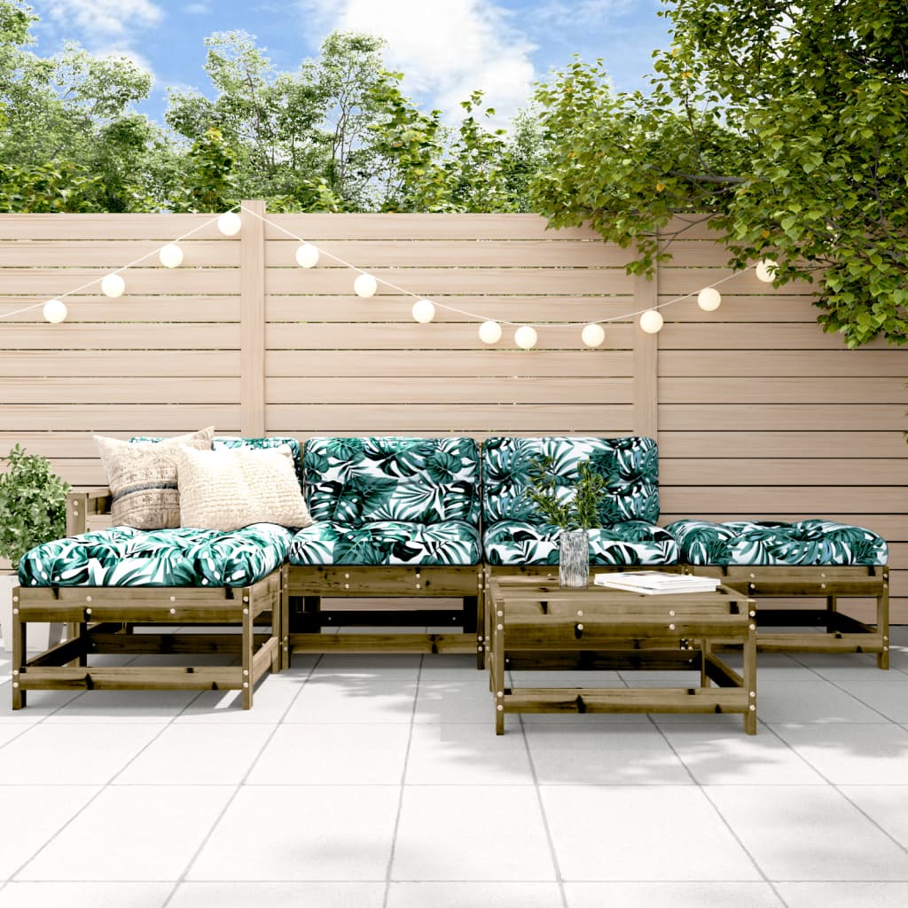 JUNG Vida 6-tlg. Garten-Lounge-Set Imprägniertes Kiefernholz