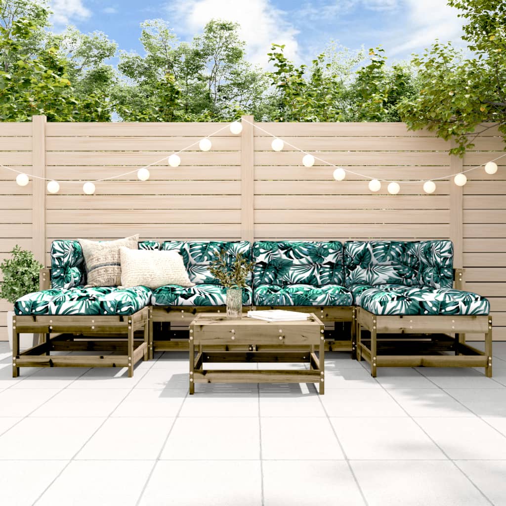 JUNG Vida 7-tlg. Garten-Lounge-Set Kiefernholz Imprägniert