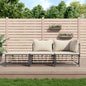 JUNG Vida 3-tlg. Garten-Lounge-Set mit Kissen Anthrazit Poly Rattan