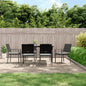 JUNG Vida 7-tlg. Garten-Essgruppe mit Kissen Poly Rattan und Stahl