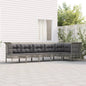 JUNG Vida 6-tlg. Garten-Lounge-Set mit Kissen Grau Poly Rattan