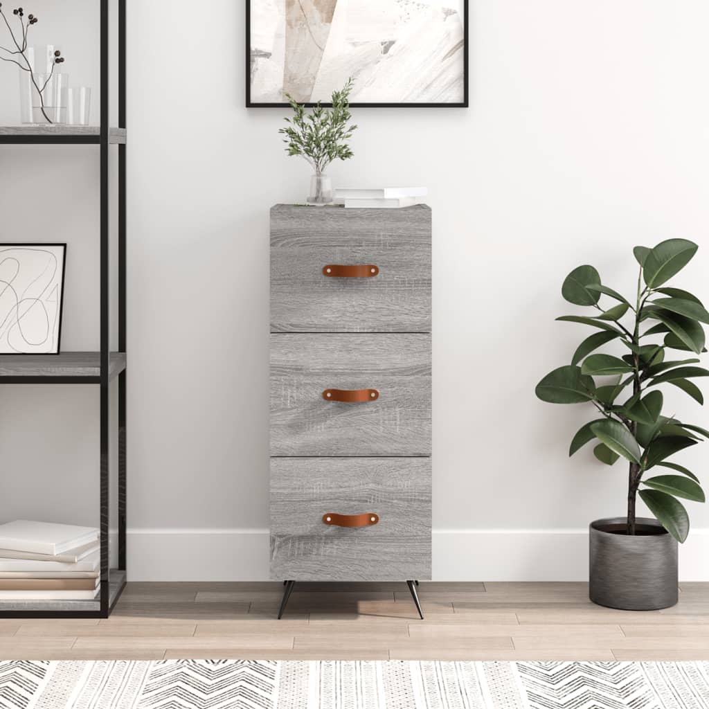 JUNG Vida Sideboard Grau Sonoma 34,5x34x90 cm Holzwerkstoff