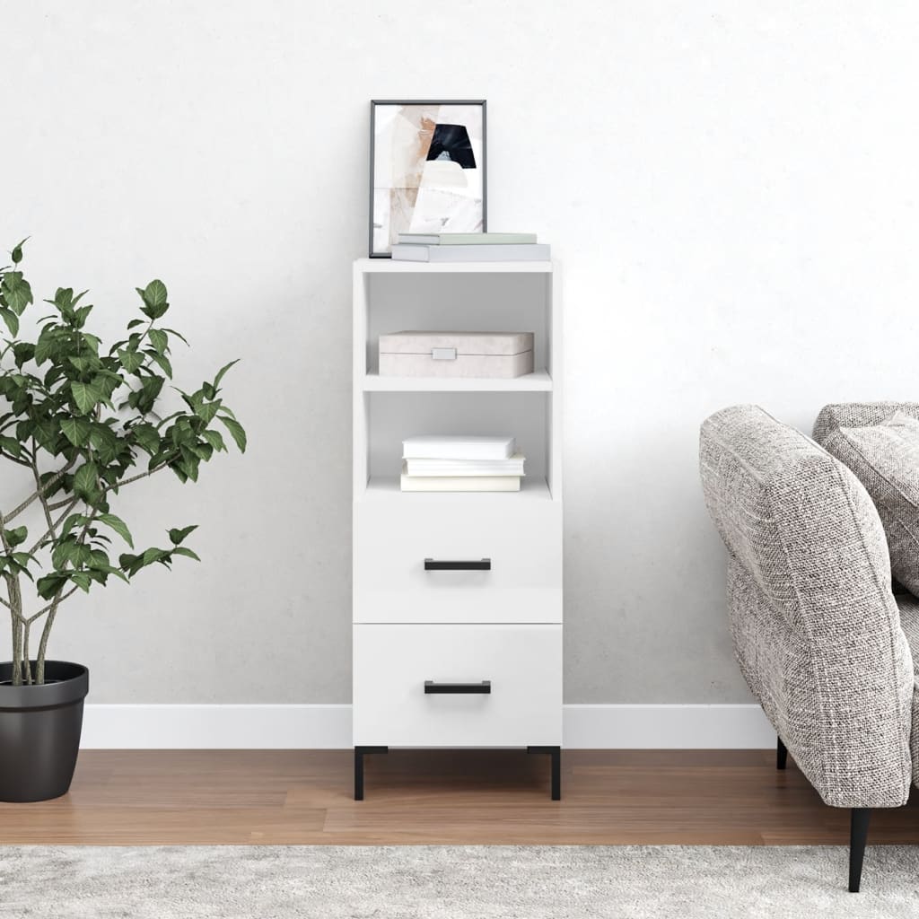 JUNG Vida Sideboard Hochglanz-Weiß 34,5x34x90 cm Holzwerkstoff
