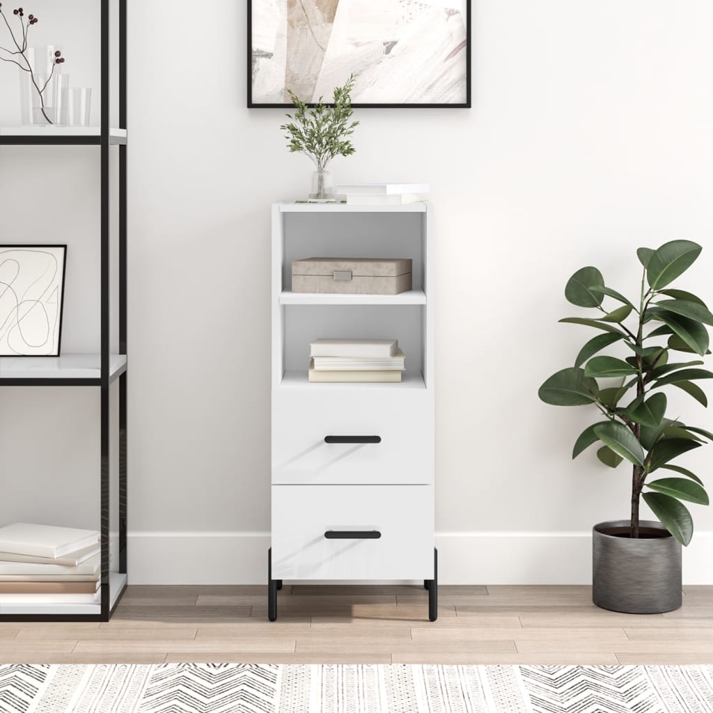 JUNG Vida Sideboard Hochglanz-Weiß 34,5x34x90 cm Holzwerkstoff