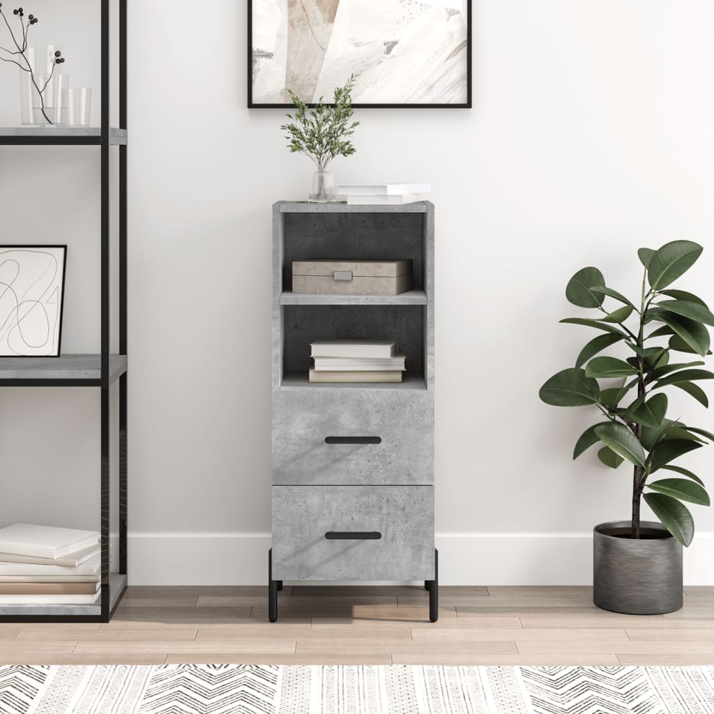 JUNG Vida Sideboard Betongrau 34,5x34x90 cm Holzwerkstoff