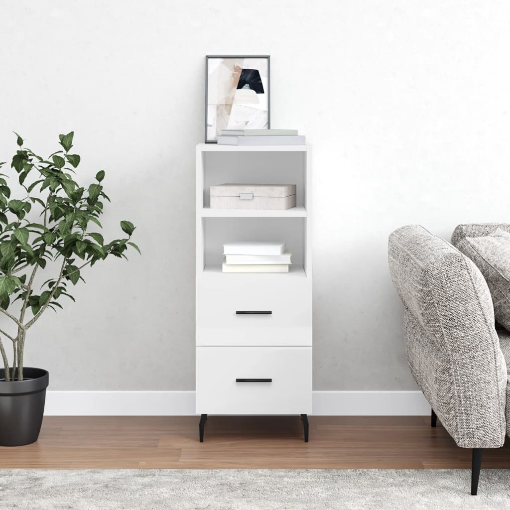 JUNG Vida Sideboard Hochglanz-Weiß 34,5x34x90 cm Holzwerkstoff