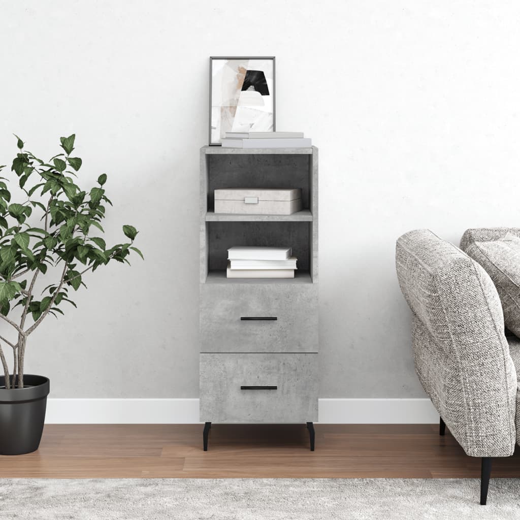 JUNG Vida Sideboard Betongrau 34,5x34x90 cm Holzwerkstoff