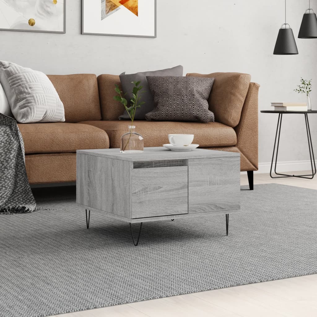 JUNG Vida Couchtisch Grau Sonoma 55x55x36,5 cm Holzwerkstoff