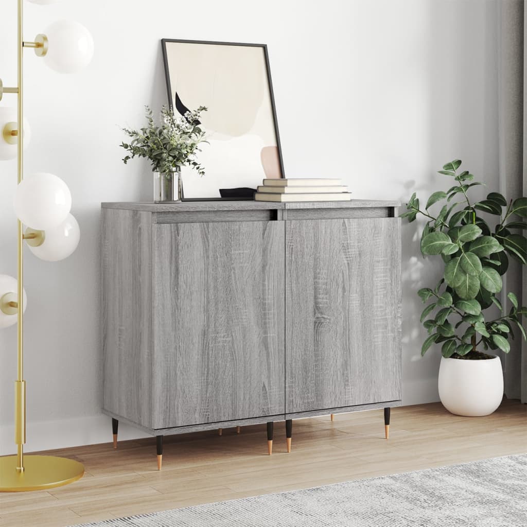 JUNG Vida Sideboards 2 Stk. Grau Sonoma 40x35x70 cm Holzwerkstoff