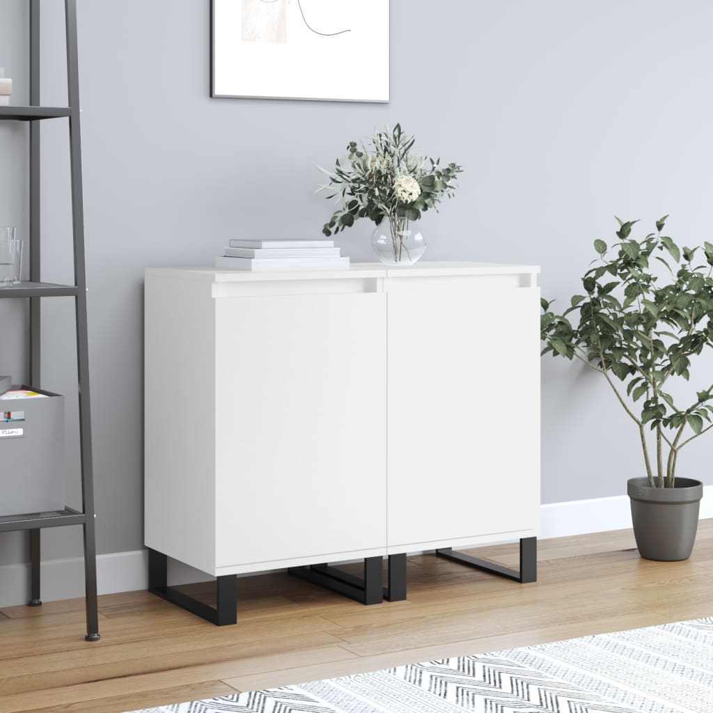 JUNG Vida Sideboards 2 Stk. Weiß 40x35x70 cm Holzwerkstoff
