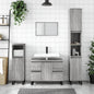 JUNG Vida Badschrank Grau Sonoma 30x30x100 cm Holzwerkstoff