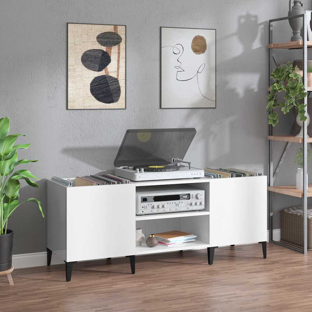 JUNG Vida Plattenschrank Hochglanz-Weiß 121x38x48 cm Holzwerkstoff