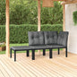 JUNG Vida 3-tlg. Garten-Lounge-Set Schwarz und Grau Poly Rattan