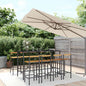 JUNG Vida 9-tlg. Gartenbar-Set Schwarz Poly Rattan & Massivholz Akazie