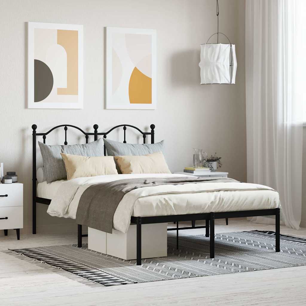 JUNG Vida Bettgestell mit Kopfteil Metall Schwarz 120x200 cm