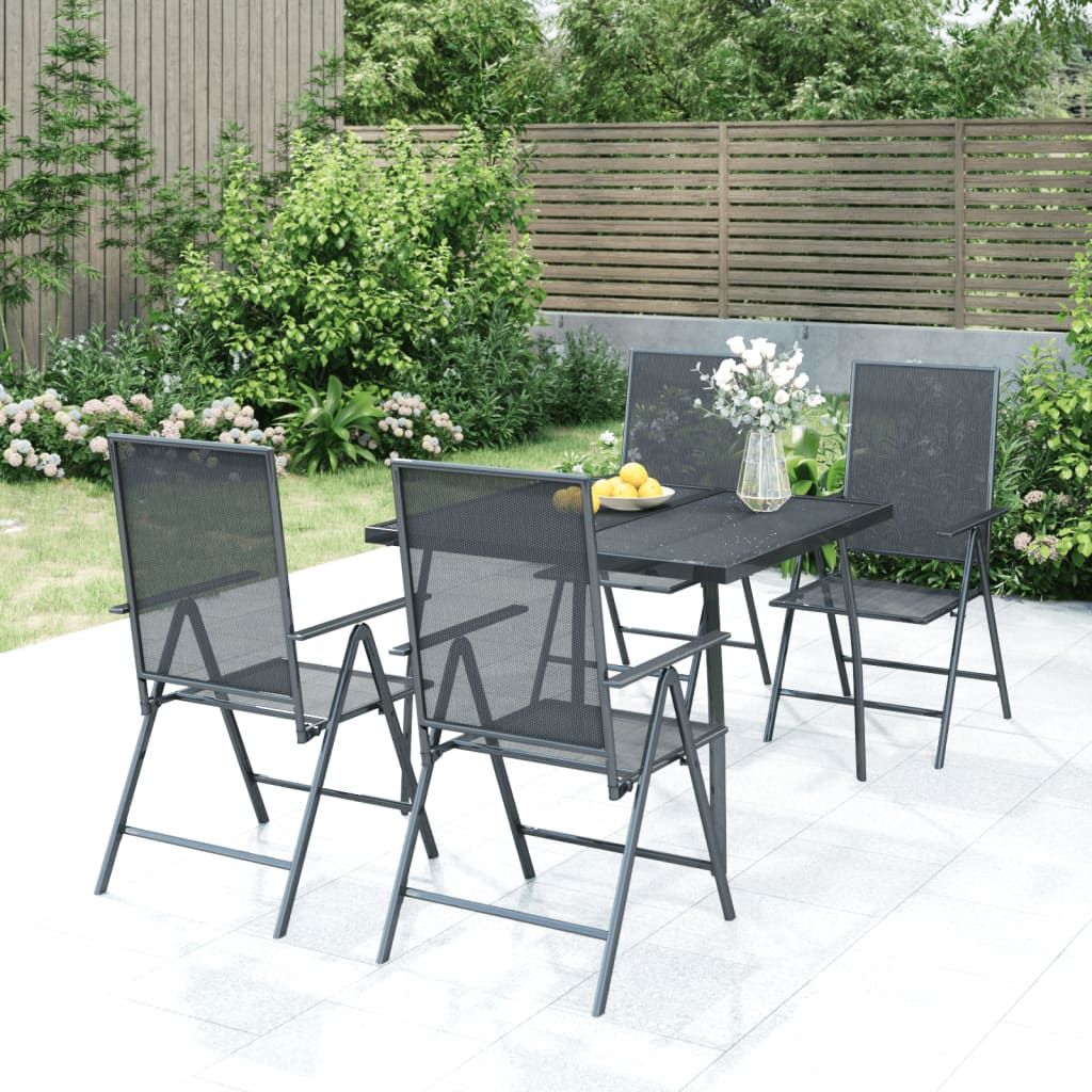JUNG Vida 5-tlg. Garten-Essgruppe Anthrazit Stahl