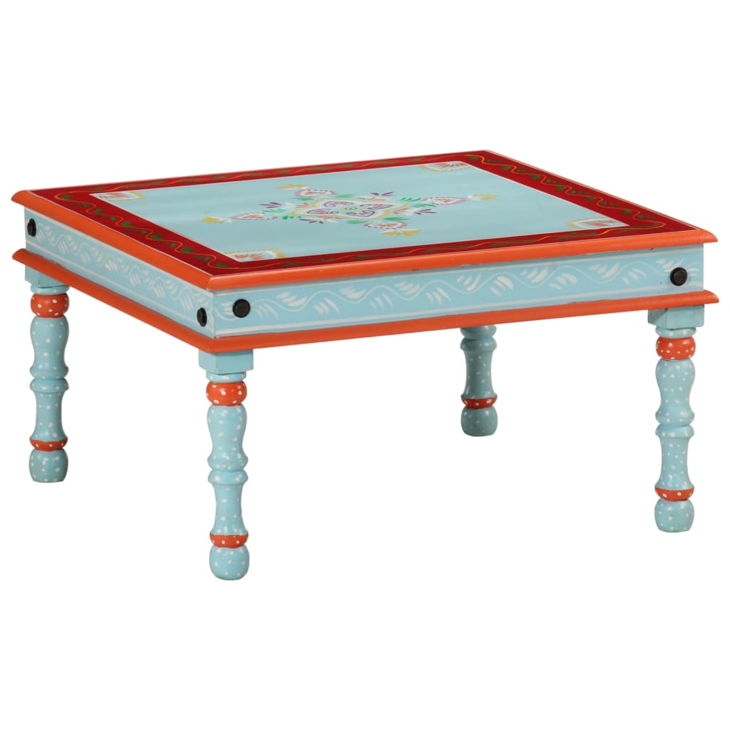 JUNG Vida Couchtisch Blau Handbemalt Massivholz Mango