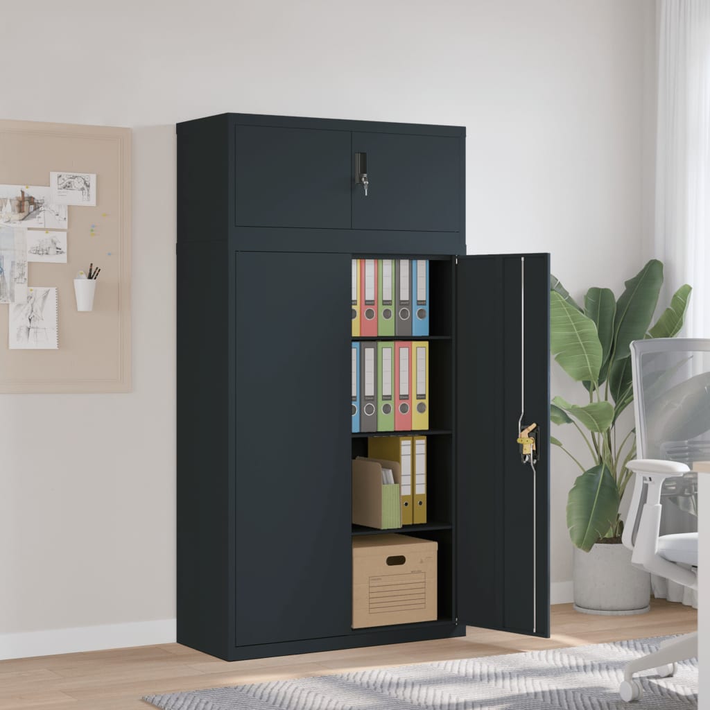 JUNG Vida Aktenschrank Anthrazit 90x40x180 cm Stahl