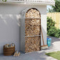 JUNG Vida Kaminholzunterstand Hellgrau 80x45x190 cm Verzinkter Stahl