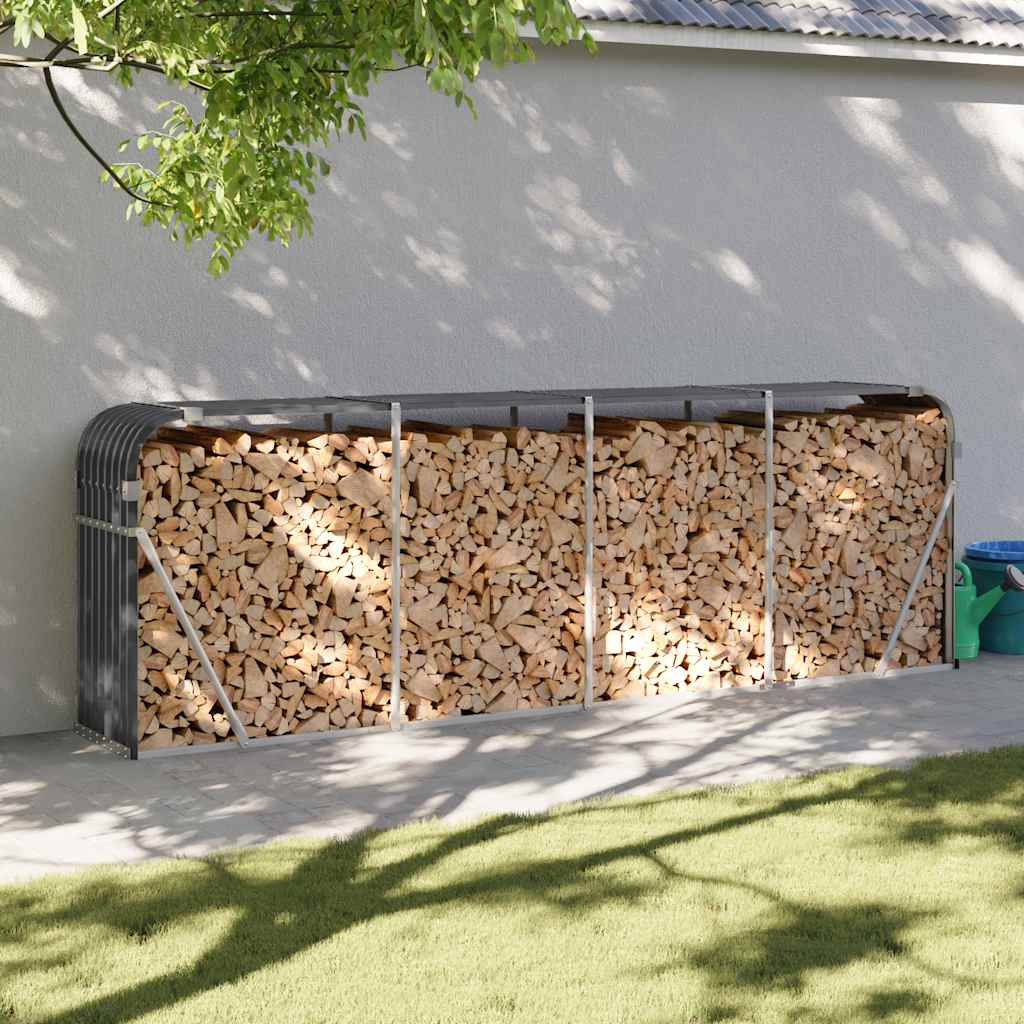 JUNG Vida Kaminholzunterstand Anthrazit 300x45x100 cm Verzinkter Stahl