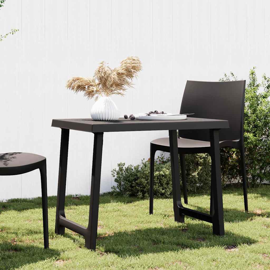 JUNG Vida Campingtisch Anthrazit 79x56x64 cm PP Holzoptik