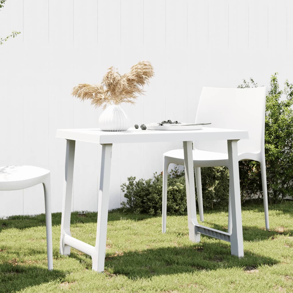 JUNG Vida Campingtisch Weiß 79x56x64 cm PP Holzoptik