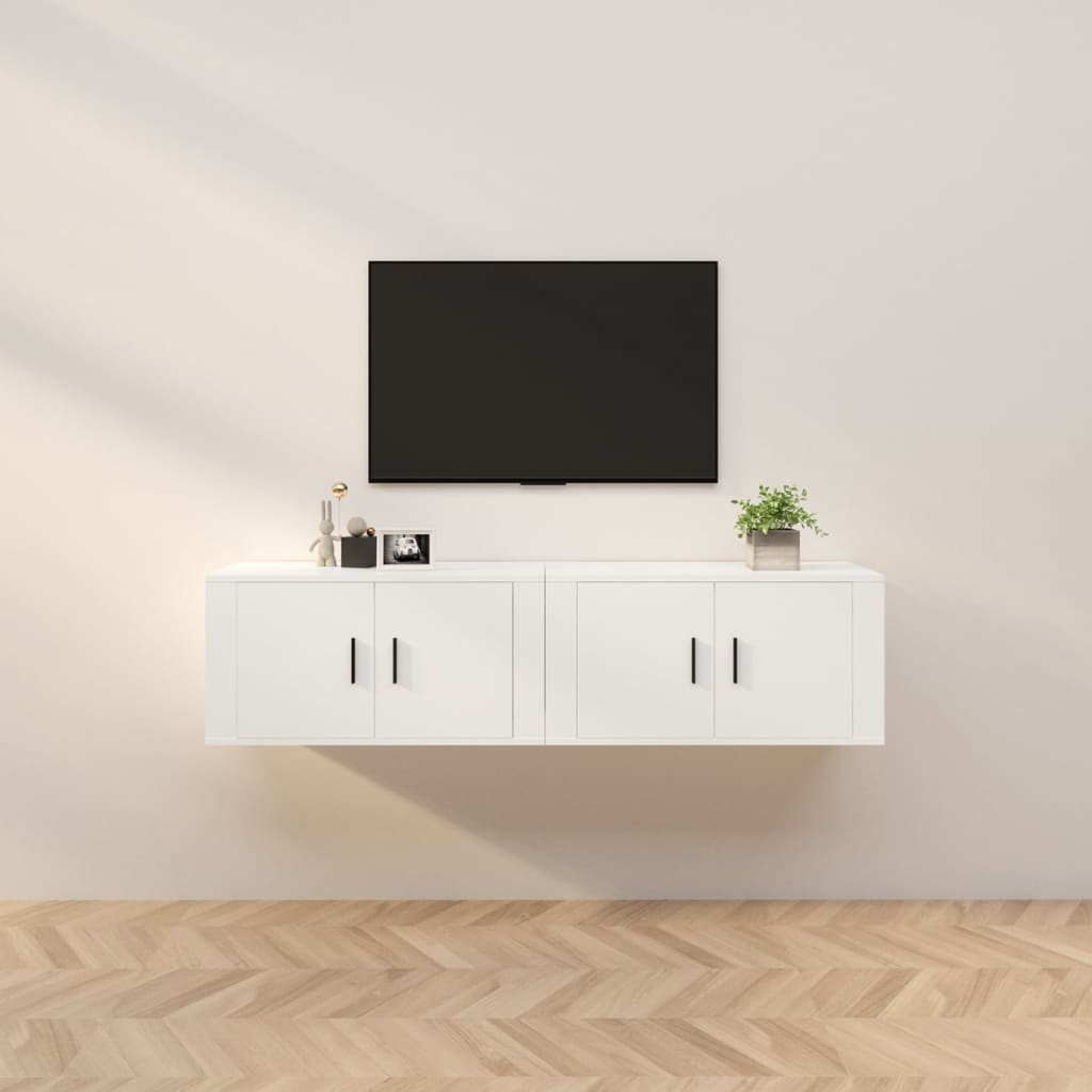 JUNG Vida TV-Wandschränke 2 Stk. Weiß 80x34,5x40 cm
