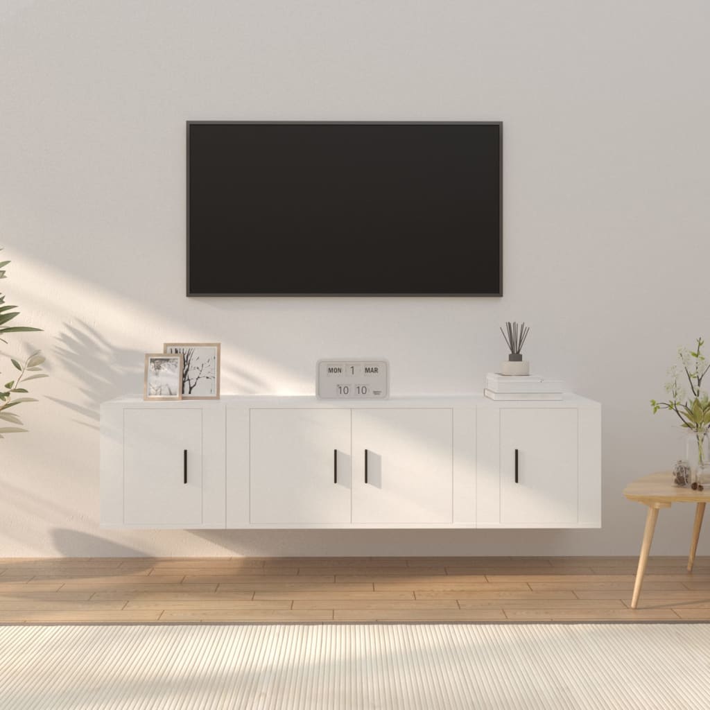 JUNG Vida 3-tlg. TV-Schrank-Set Weiß Holzwerkstoff