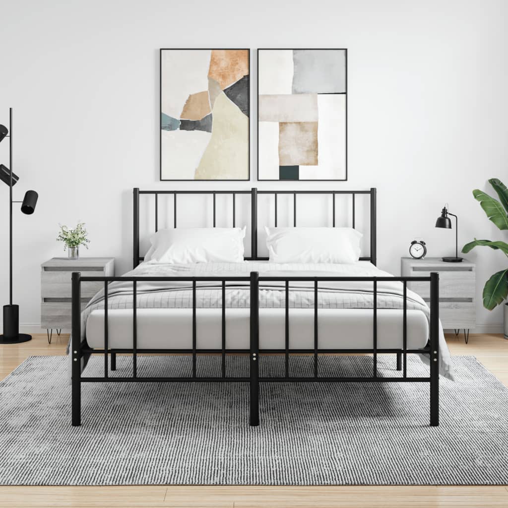 JUNG Vida Nachttische 2 Stk. Grau Sonoma 40x35x50 cm Holzwerkstoff