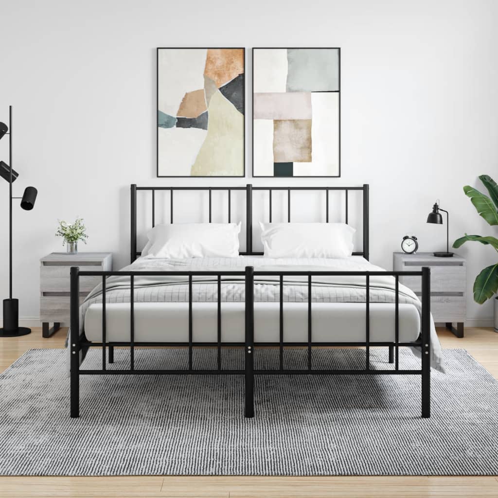 JUNG Vida Nachttische 2 Stk. Grau Sonoma 40x35x50 cm Holzwerkstoff