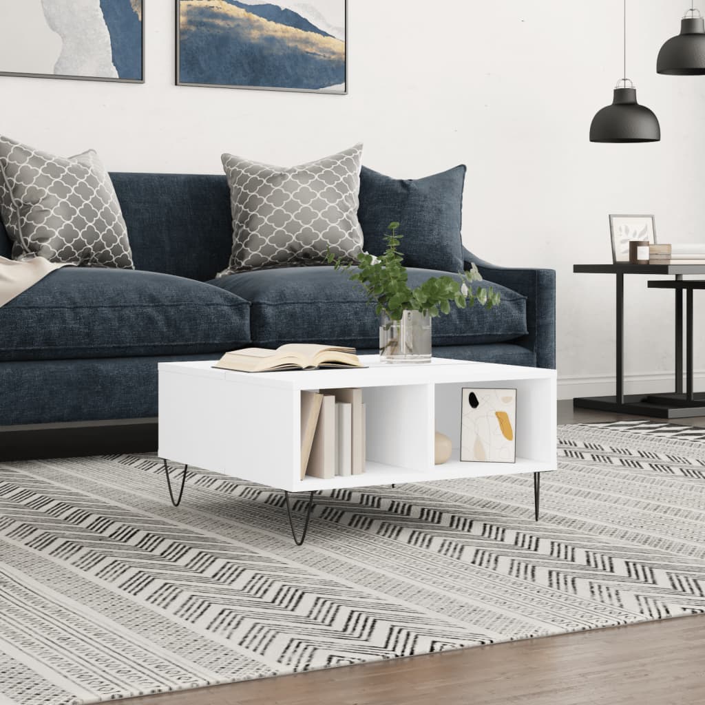 JUNG Vida Couchtisch Weiß 60x60x30 cm Holzwerkstoff