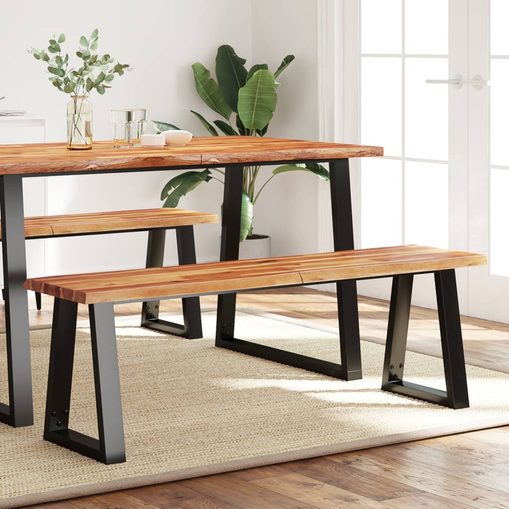 JUNG Vida Bank Baumkante 140 cm Massivholz Akazie