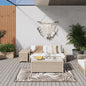 JUNG Vida Outdoor-Teppich Braun und Weiß 80x150 cm Beidseitig Nutzbar