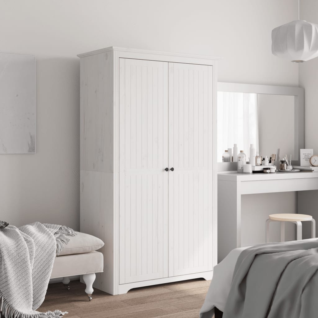 JUNG Vida Kleiderschrank BODO Weiß 99x53,5x173 cm Massivholz Kiefer