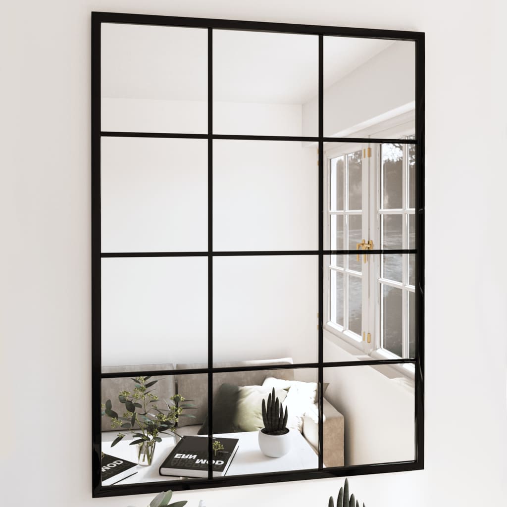 JUNG Vida Wandspiegel 2 Stk. Schwarz 80x60 cm Metall