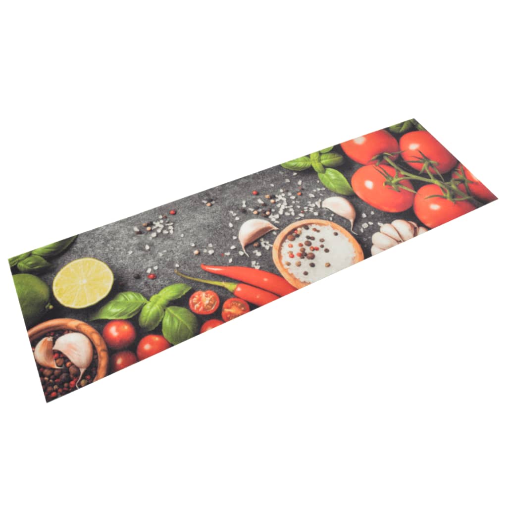 JUNG Vida Küchenteppich Waschbar Gemüse 45x150 cm Samt