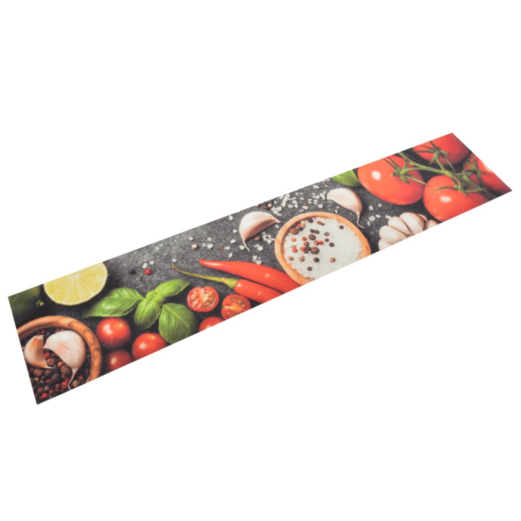 JUNG Vida Küchenteppich Waschbar Gemüse 60x300 cm Samt