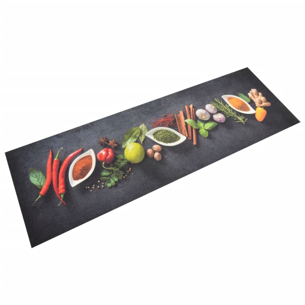 JUNG Vida Küchenteppich Waschbar Gewürze 60x180 cm Samt