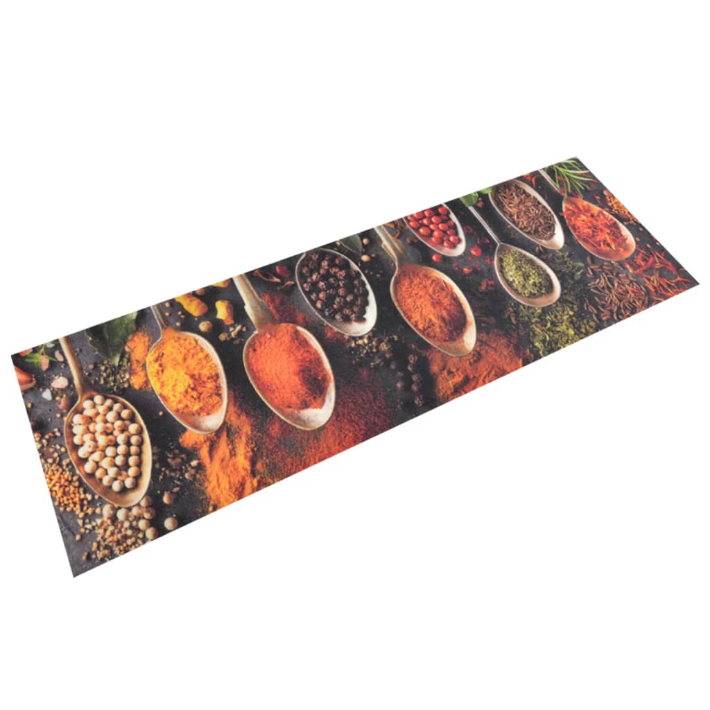 JUNG Vida Küchenteppich Waschbar Löffel & Gewürze 60x180 cm Samt