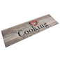 JUNG Vida Küchenteppich Waschbar Cooking Grau 45x150 cm Samt