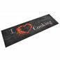 JUNG Vida Küchenteppich Waschbar Cooking Schwarz 45x150 cm Samt