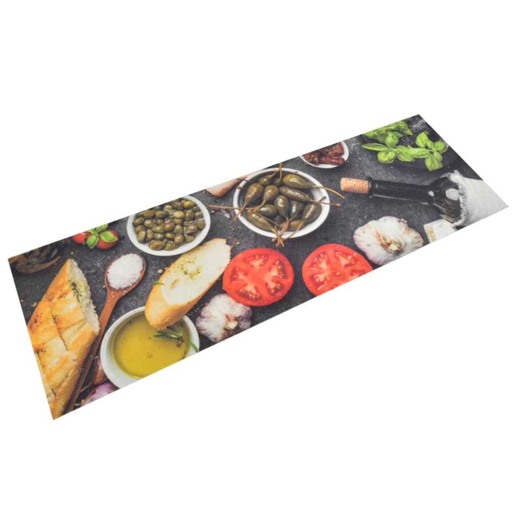 JUNG Vida Küchenteppich Waschbar Wein & Essen 60x180 cm Samt