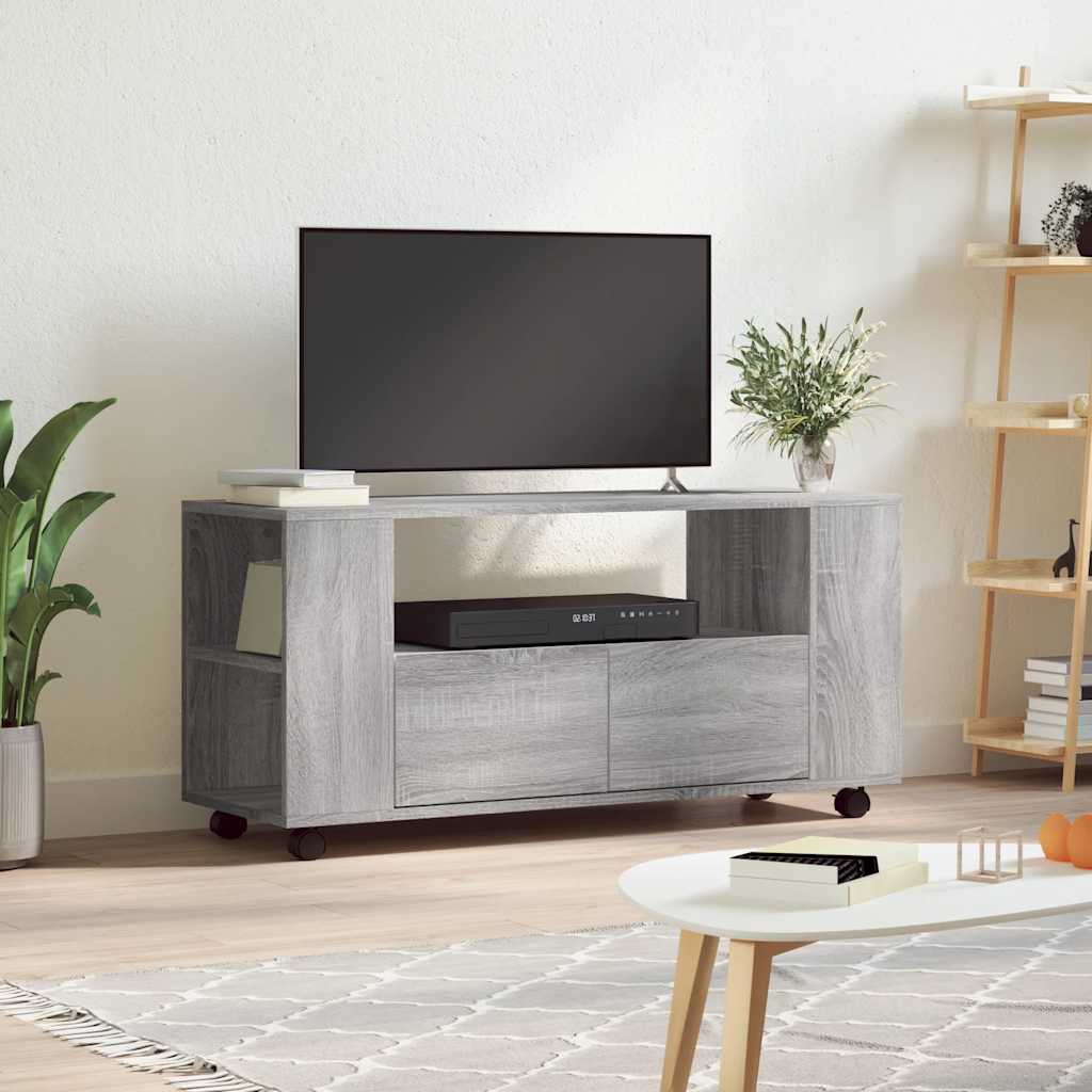 JUNG Vida TV-Schrank Grau Sonoma 102x34,5x43 cm Holzwerkstoff